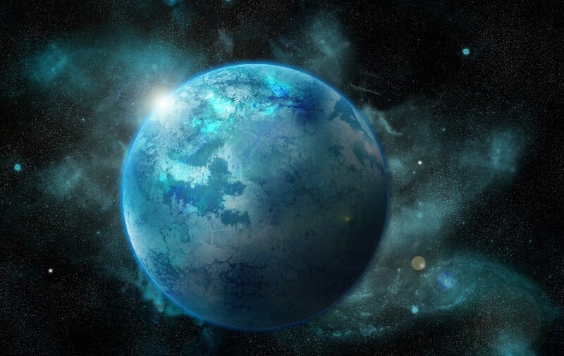 Blue planet in space