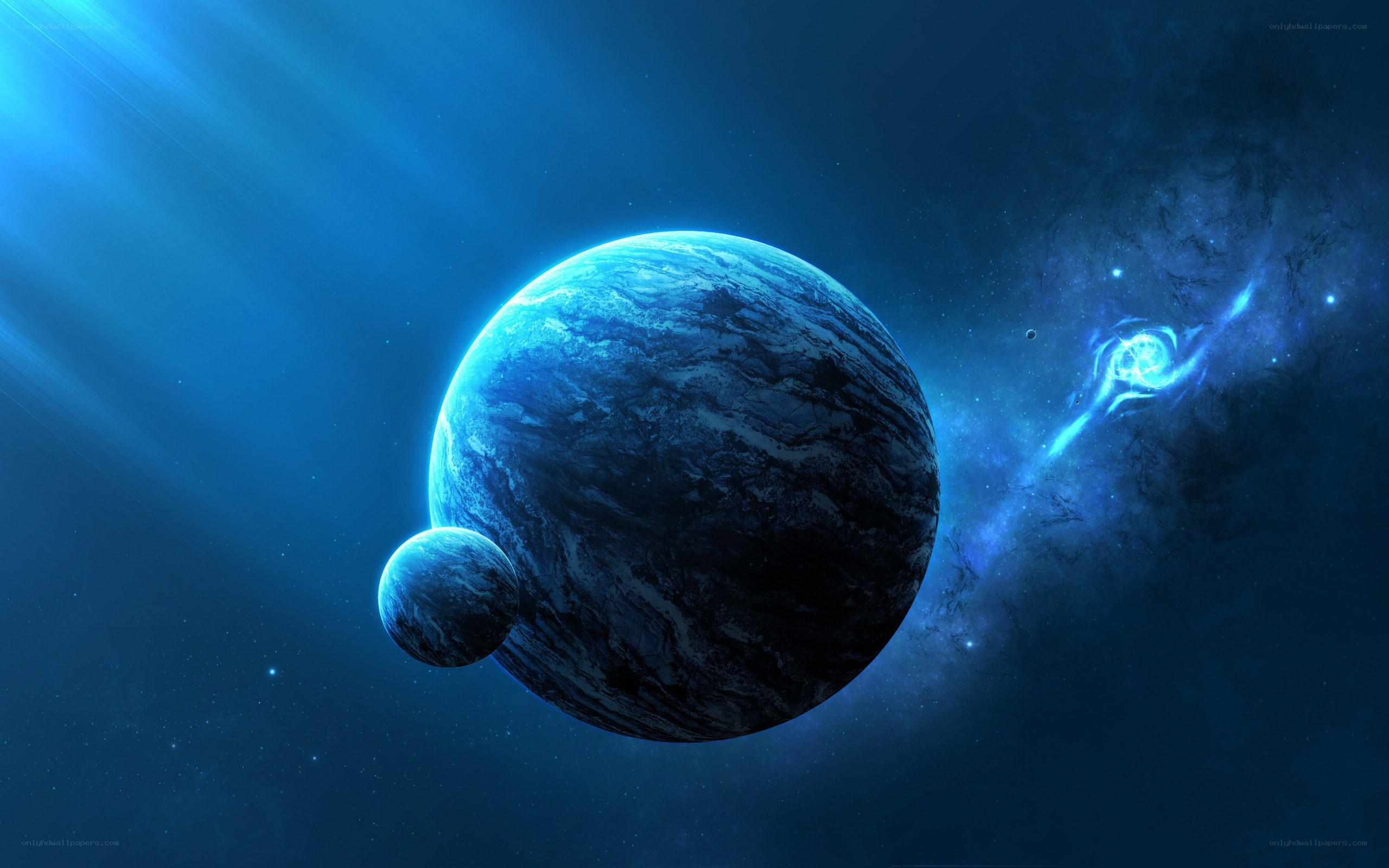 Blue planet in space