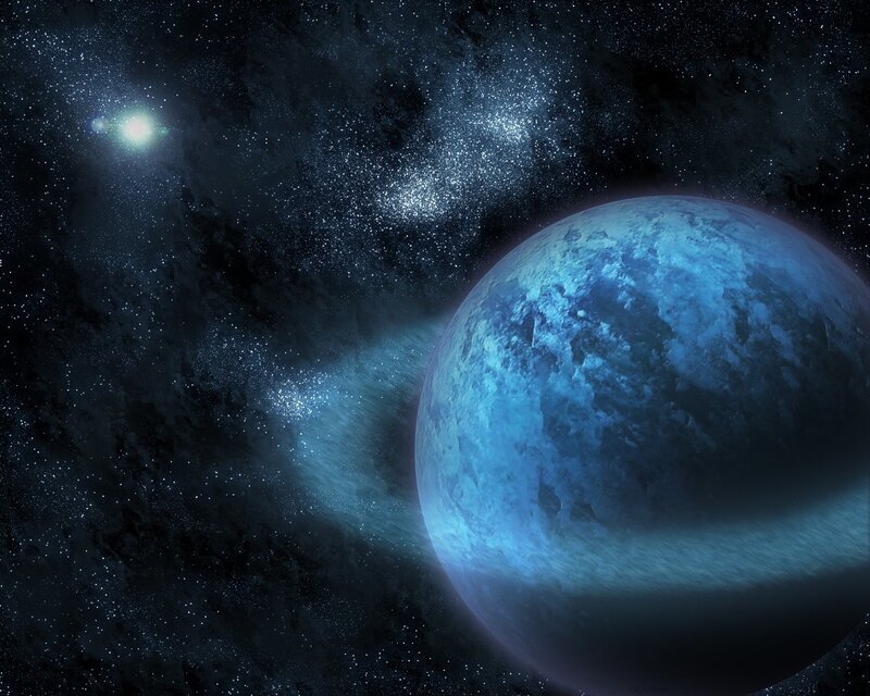 Blue planet in space