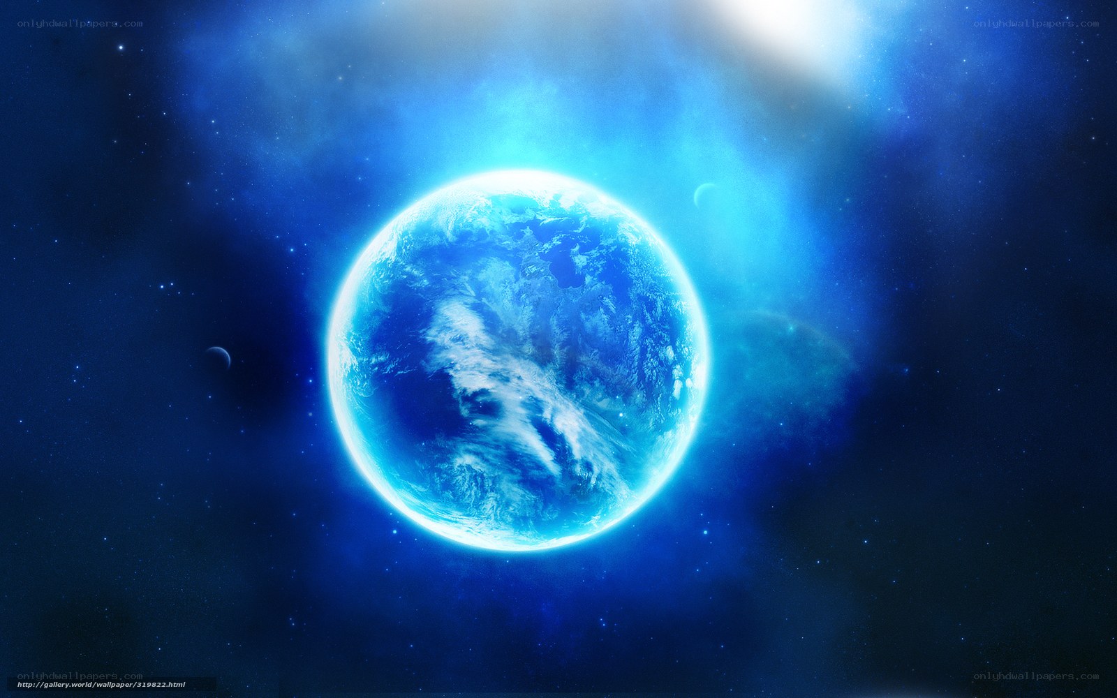 Blue planet in space