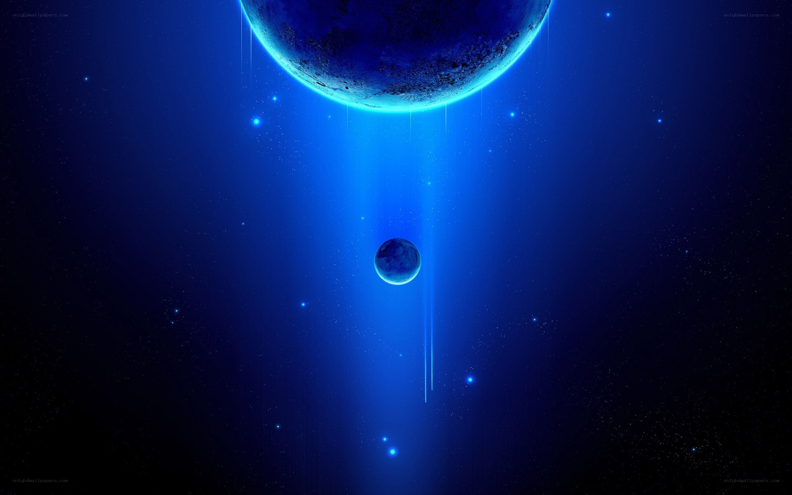 Blue planet in space