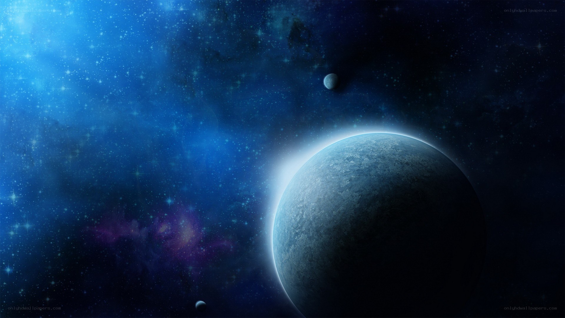 Blue planet in space