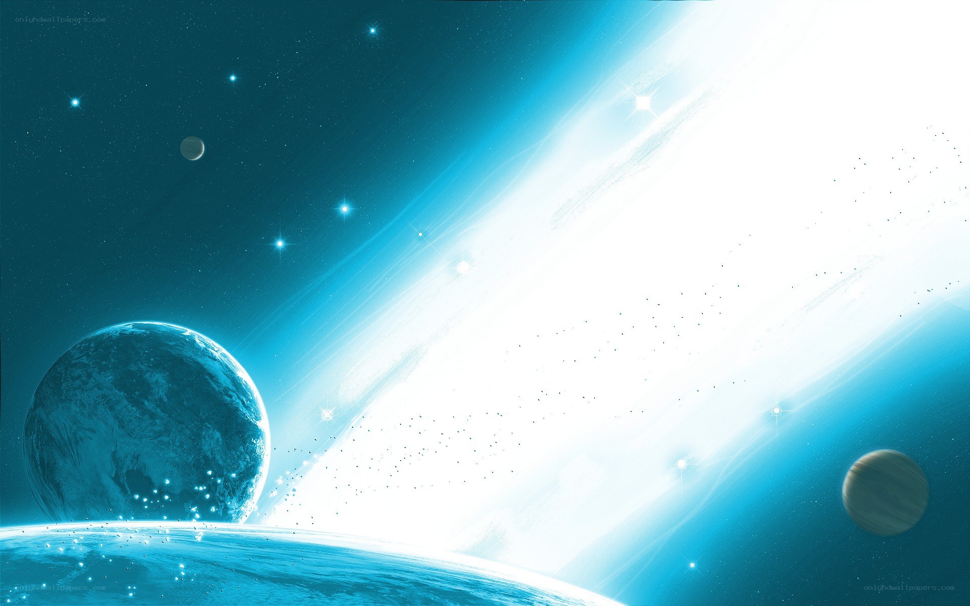 Blue planet in space