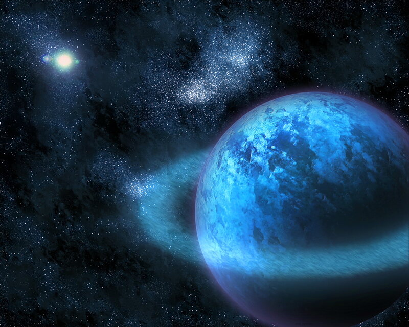 Blue Planet in Space — Cosmic, Digital Art, Star