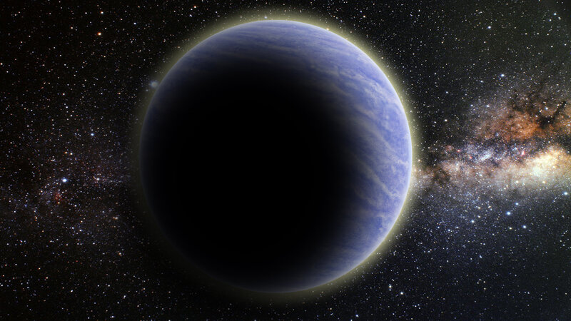 Blue Planet in Space — Cosmic, Digital Art, Stars