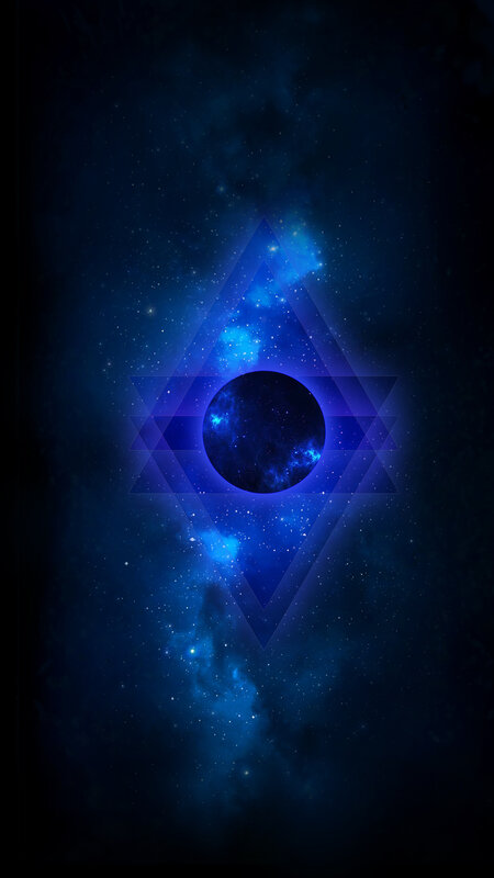Blue Planet in Space — Cosmic, Night, Digital Art