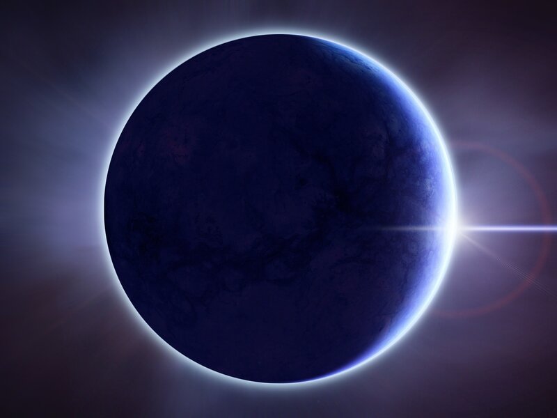 Blue Planet in Space — Dramatic, Digital Art