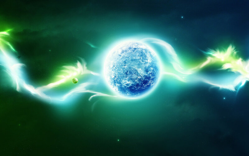Blue Planet in Space — Green, Dramatic