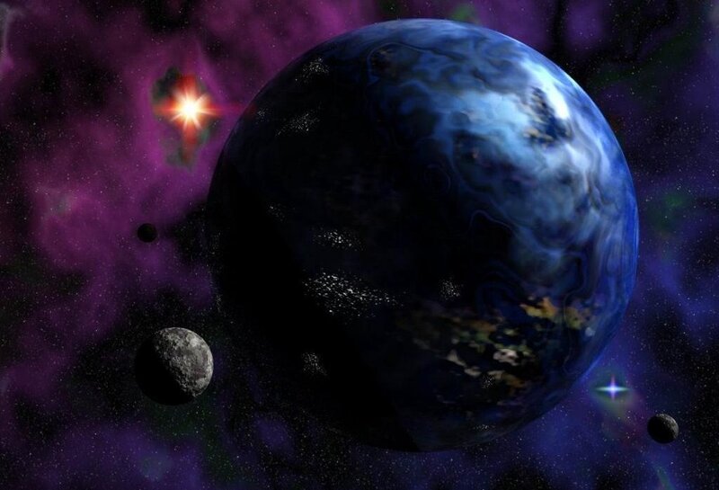 Blue Planet in Space — Purple, Cosmic