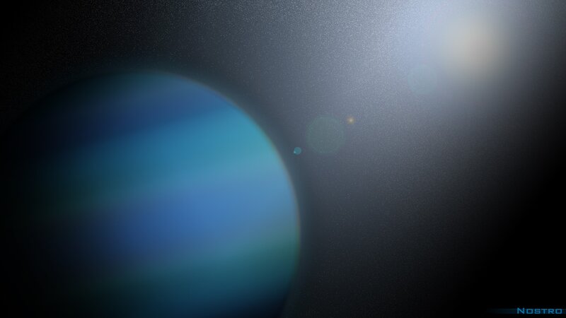 Blue Planet in Space — Serene, Digital Art, Star