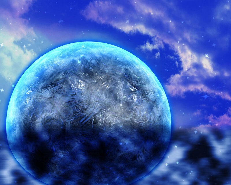Blue Planet in Space — Serene, Night
