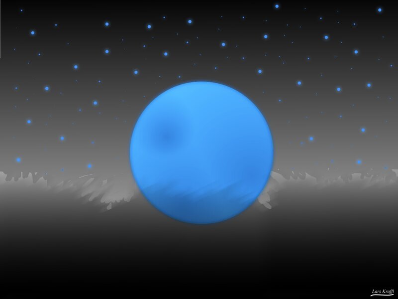 Blue planet in starry space
