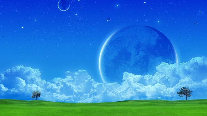 Blue planet landscape