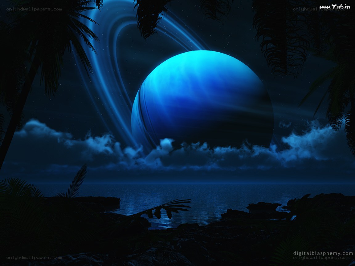 Blue planet over tropical beach