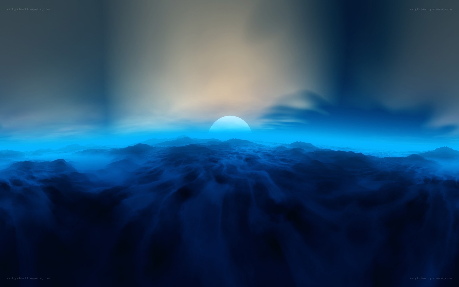 Blue planet sunset