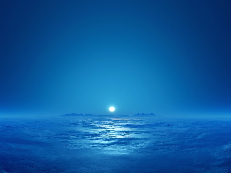 Blue Planet Surface — Serene, Night