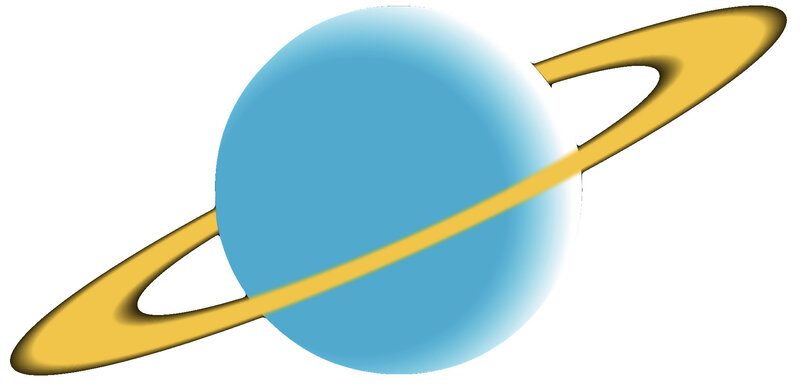 blue planet with golden rings