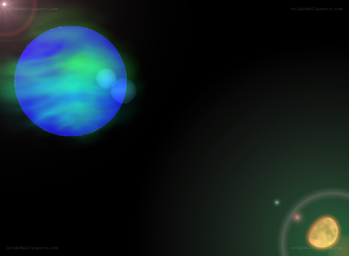 blue planet with green aurora