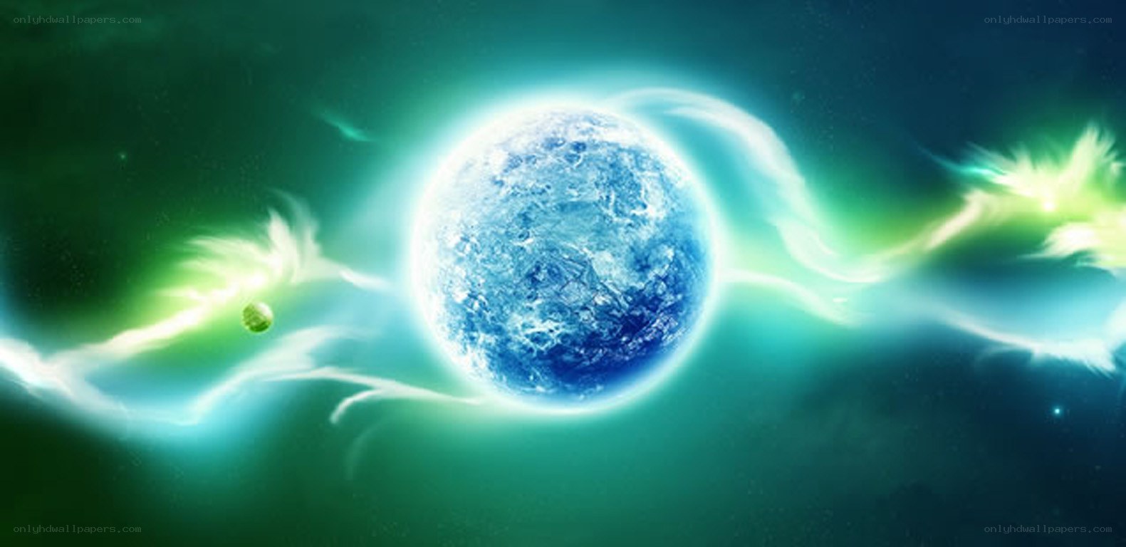 blue planet with green energy