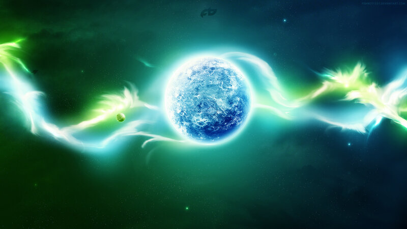 Blue planet with green energy