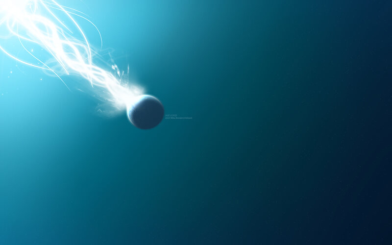 blue planet with light trail
