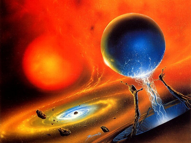 Blue Planet with Lightning