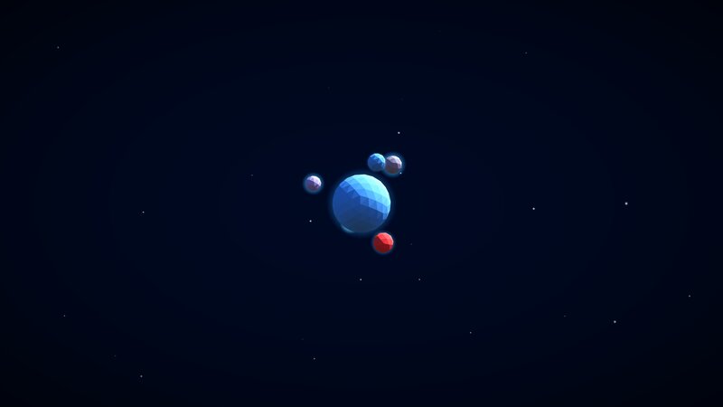 Blue Planet with Moons — Serene, Night