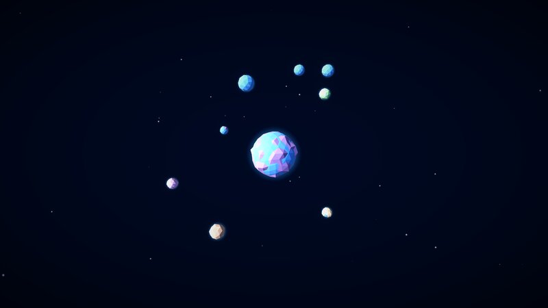 Blue Planet with Moons — Serene