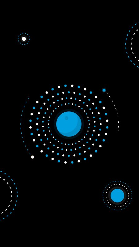 Blue Planet with Orbiting Dots