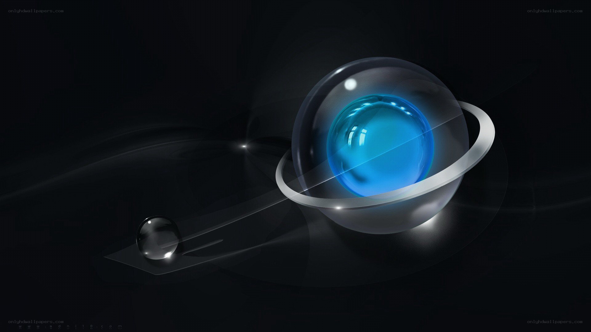 blue planet with rings
