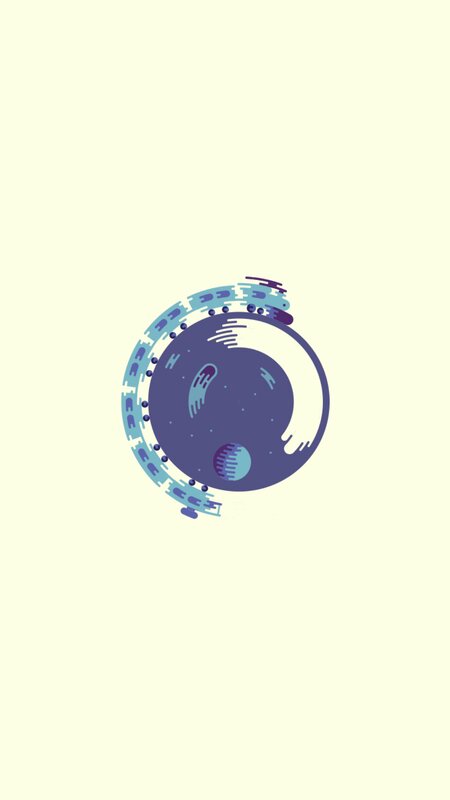 Blue Planet with Rings — Purple
