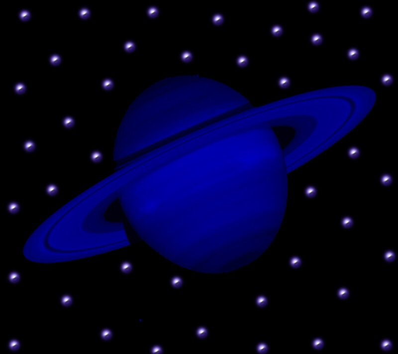 Blue Planet with Rings — Serene
