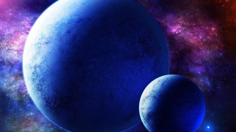 Blue planets in space