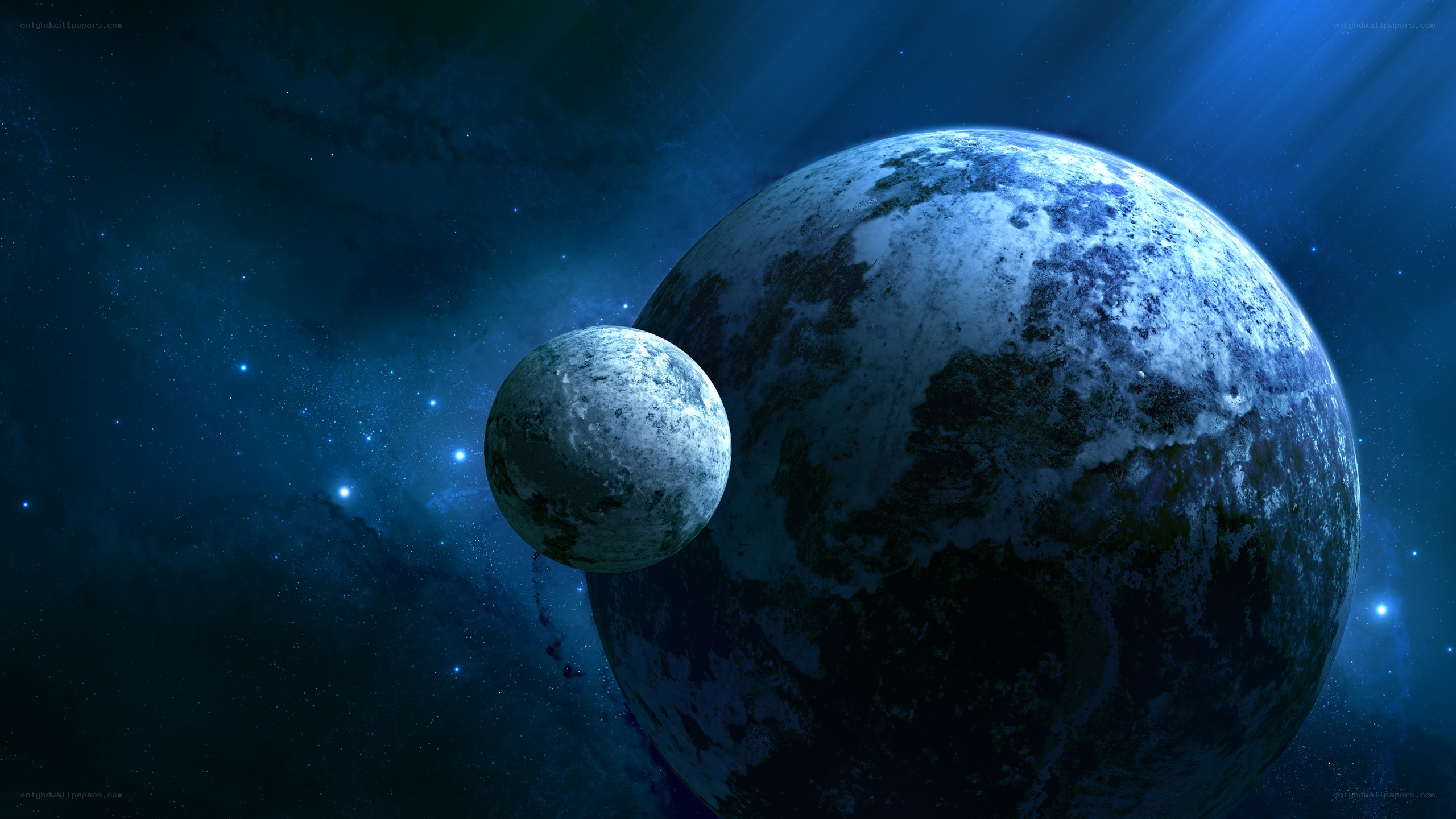 Blue planets in space