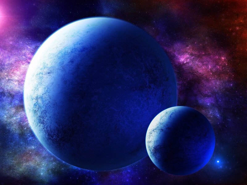 Blue planets in space
