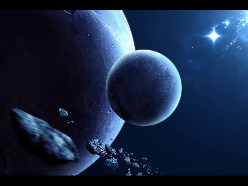 Blue planets in space