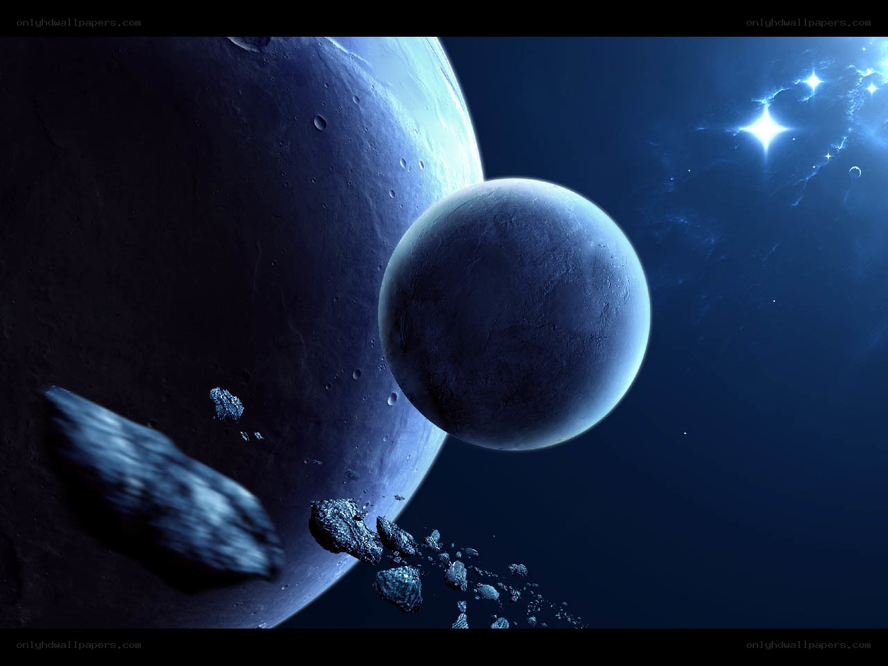 Blue planets in space