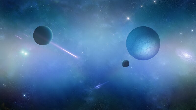 Blue planets in space