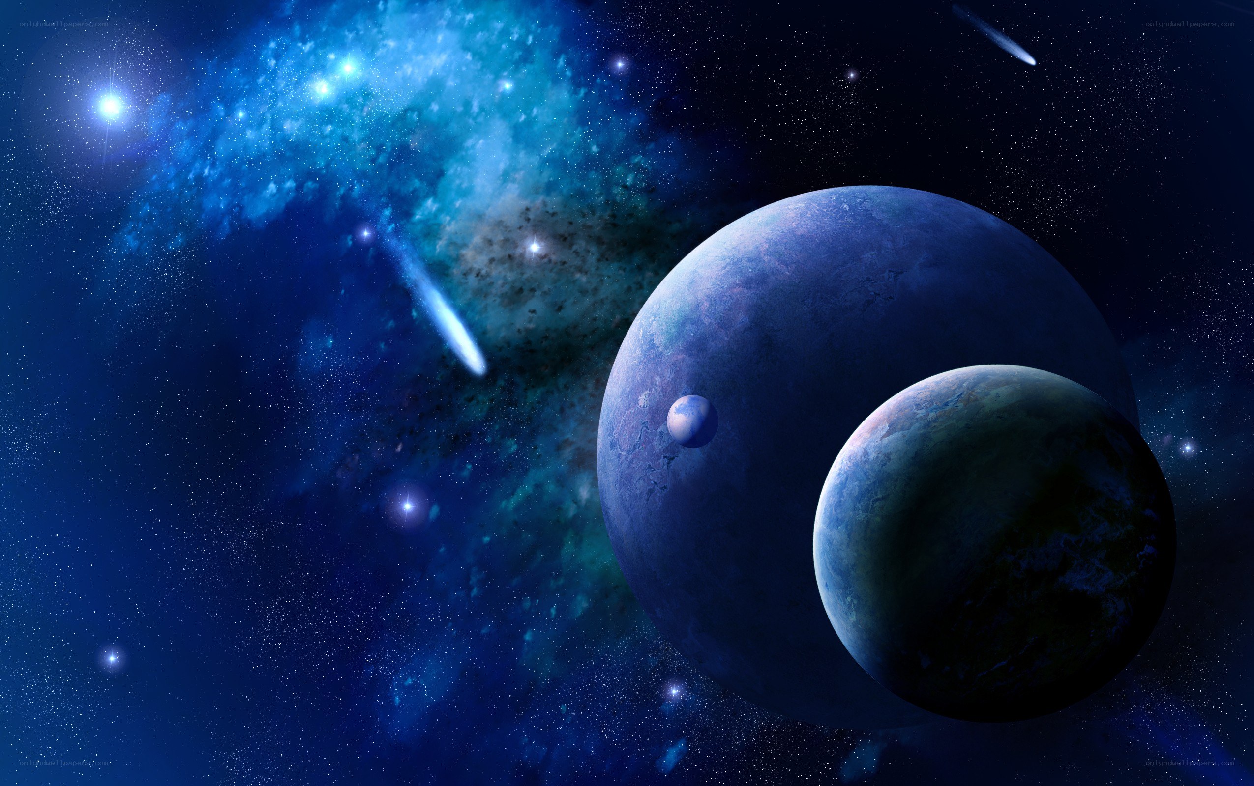 Blue planets in space