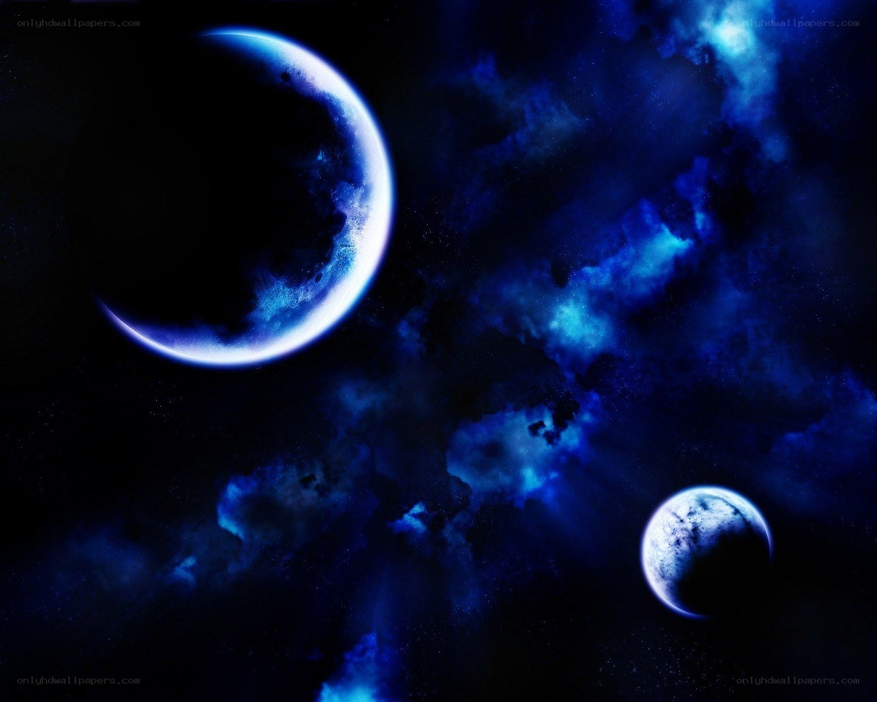 Blue planets in space