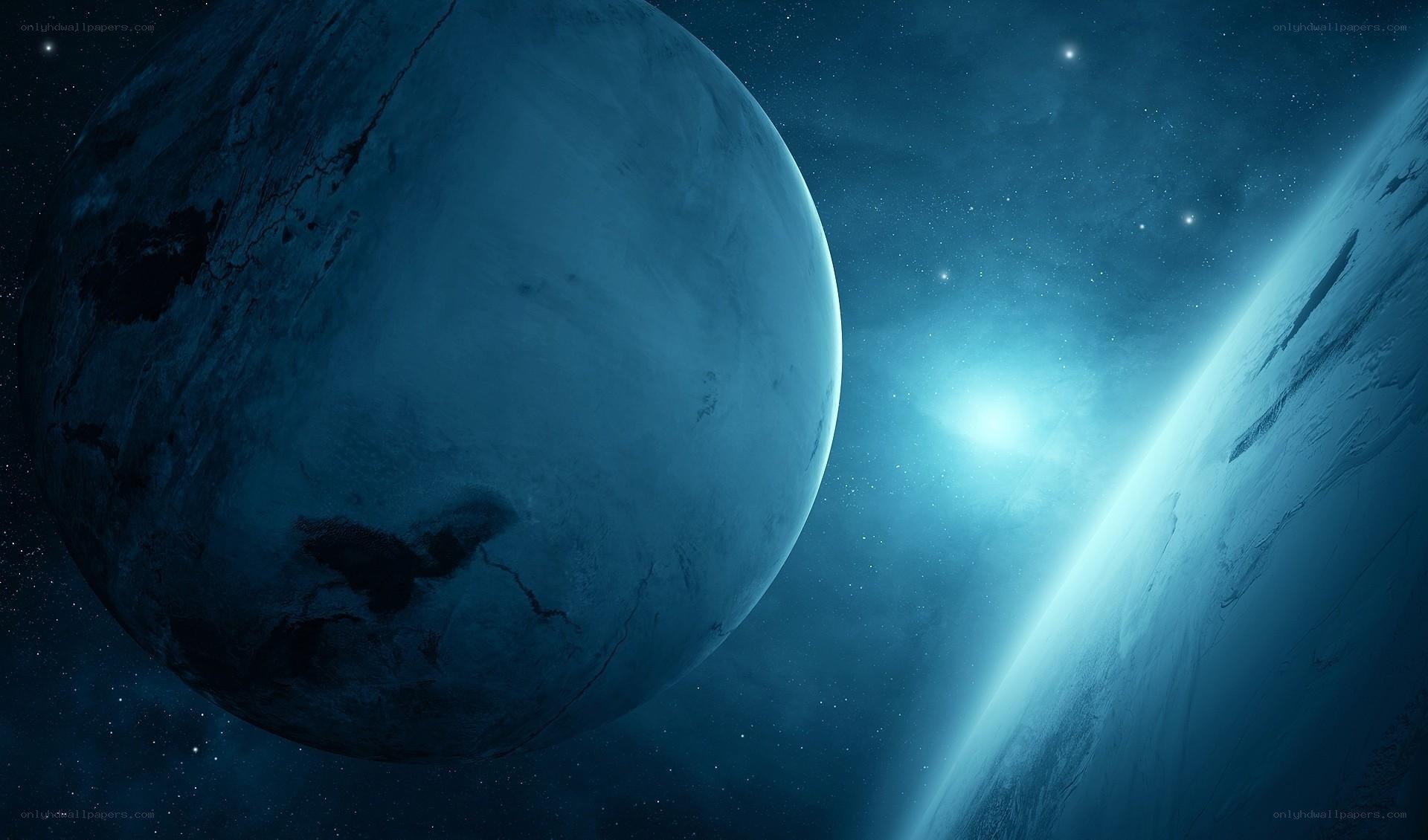 Blue planets in space