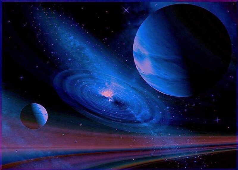 Blue planets in space