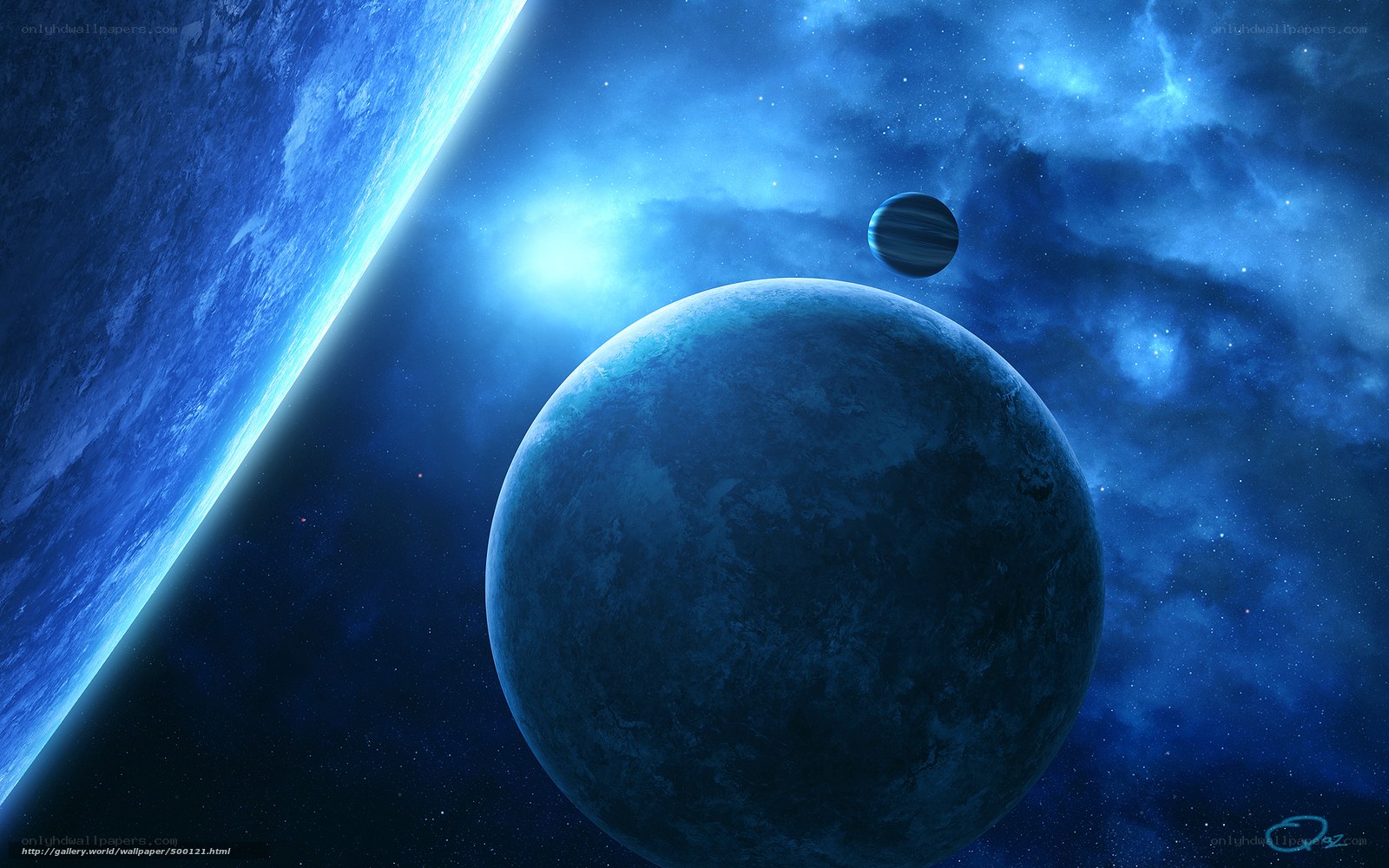 Blue planets in space