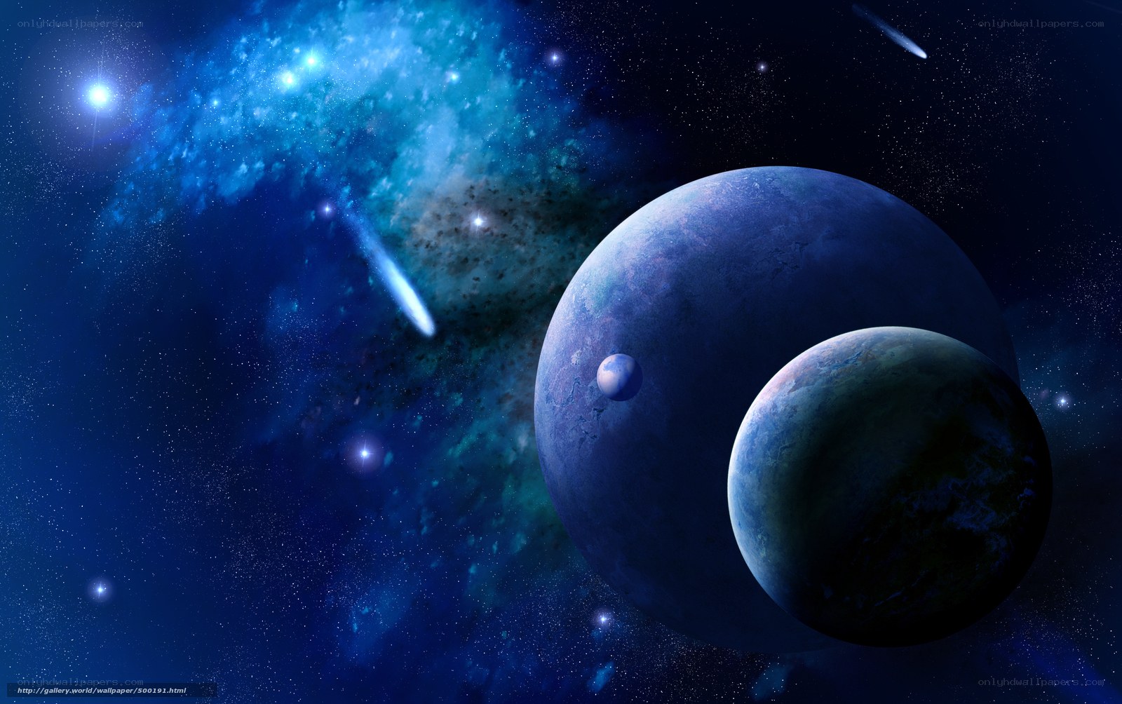 Blue planets in space