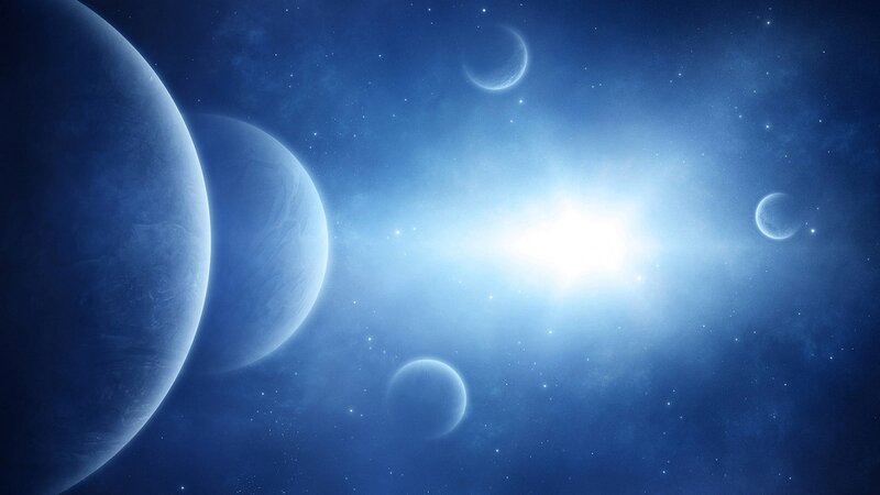 Blue planets in space