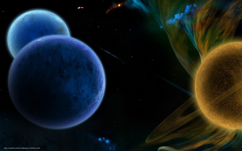 Blue Planets in Space — Dramatic