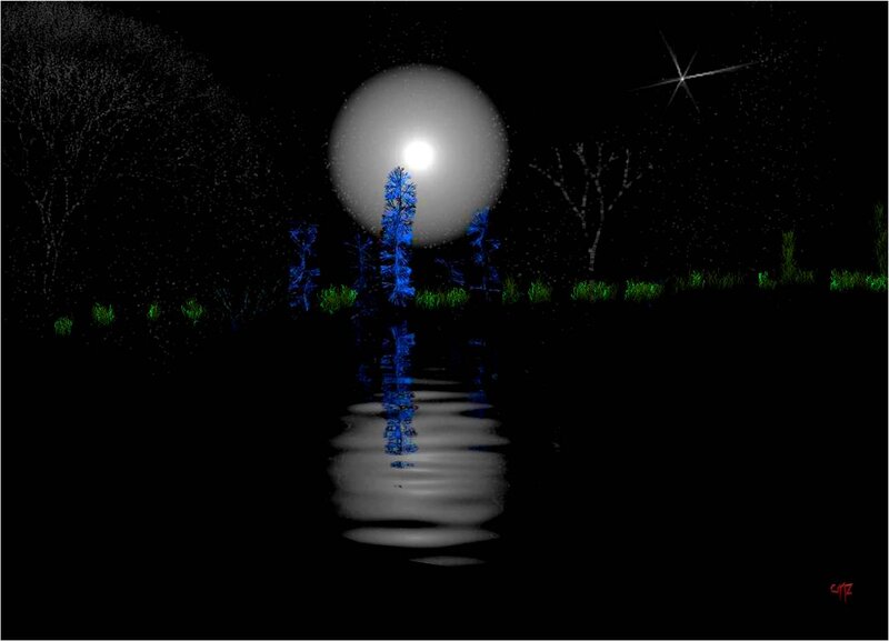 Blue Plants in Water