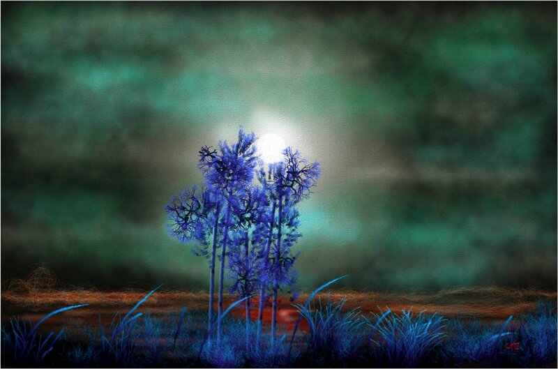 Blue Plants under Moon