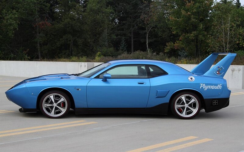 blue plymouth drag car