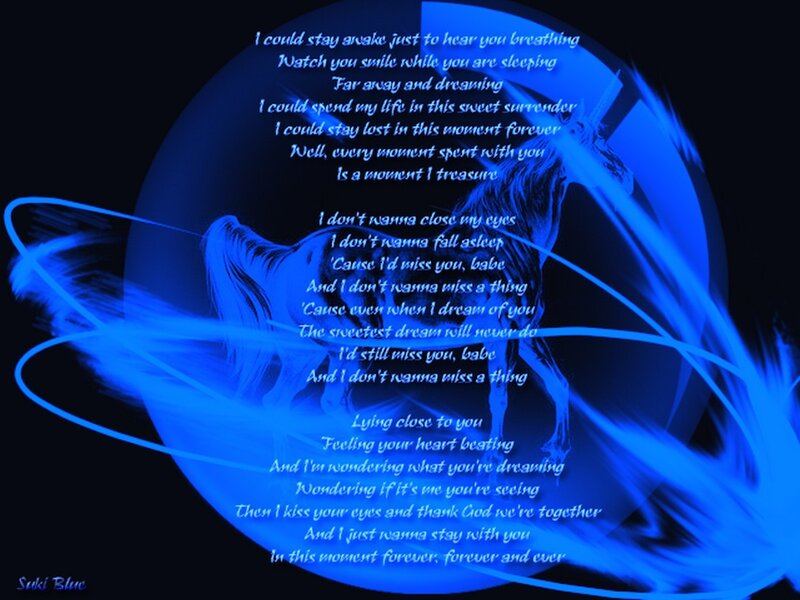 Blue poem with horse